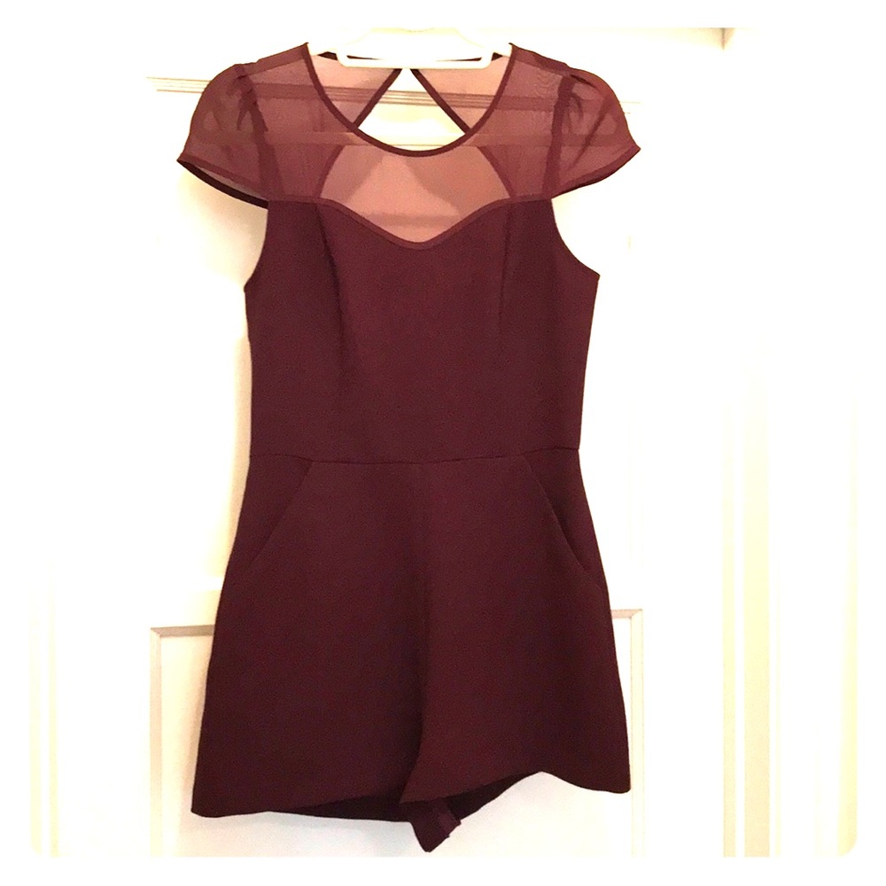 BCBGeneration Plum Shorts Romper